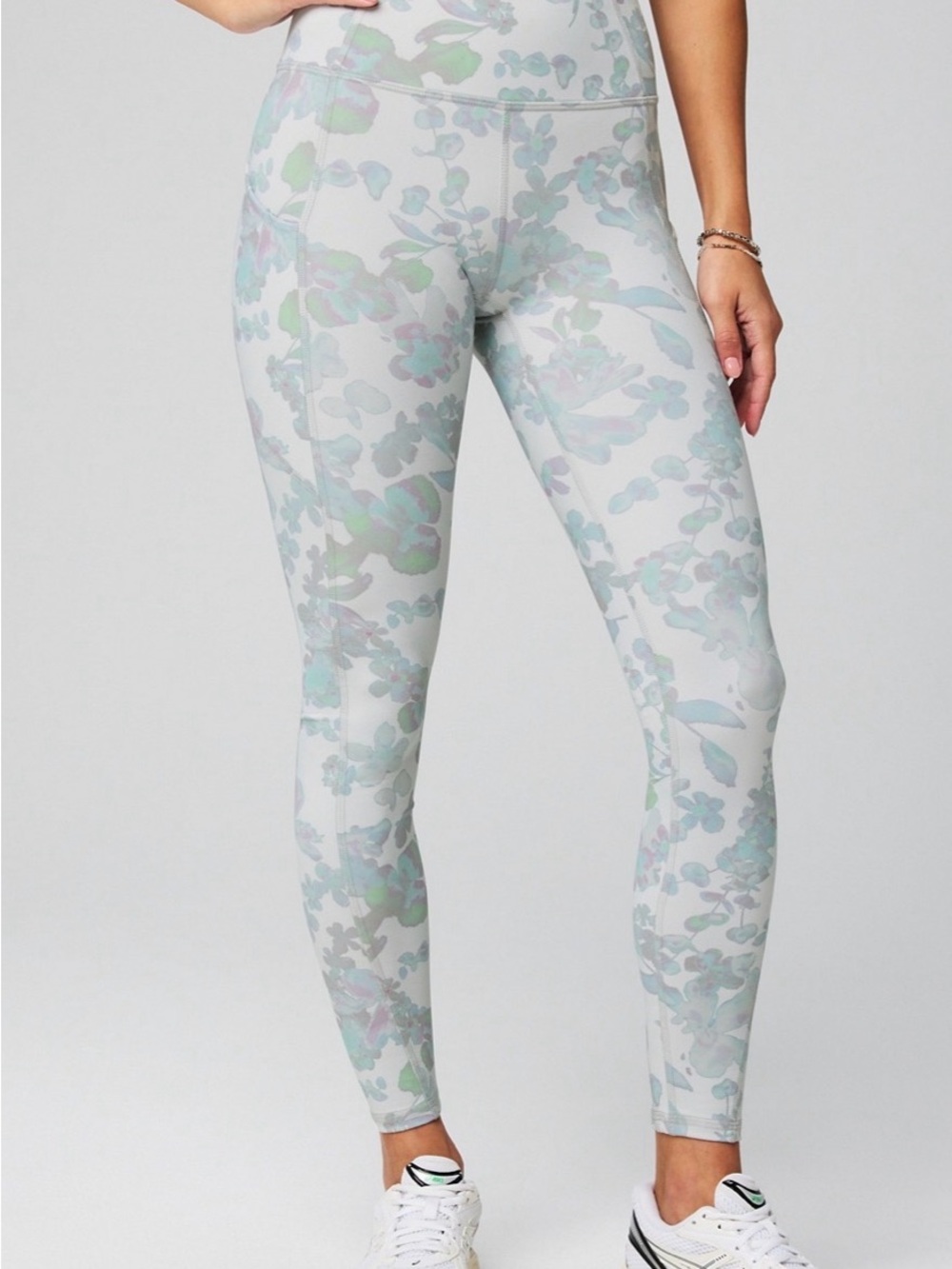 Fabletics Oasis PureLux High-Waisted Legging - XS Floral Grey Cyano Bloom NWT